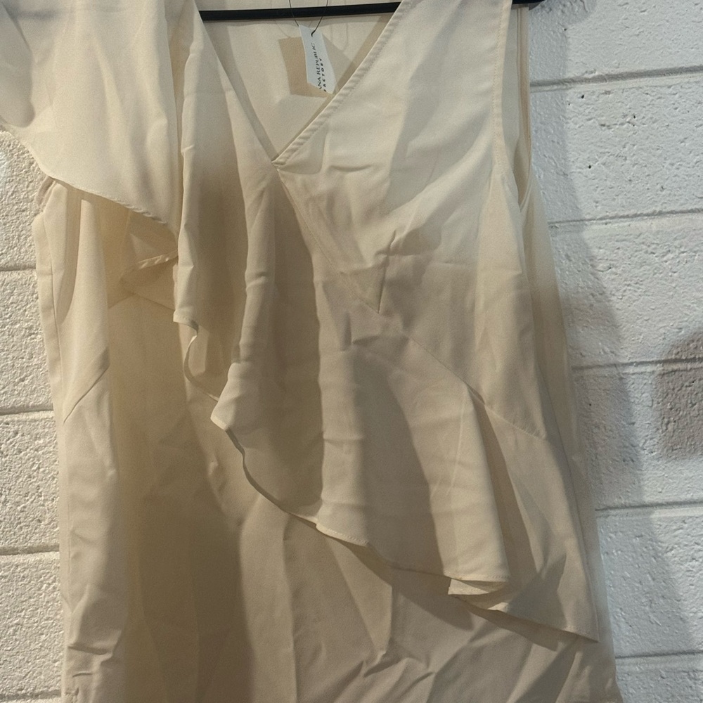 Banana Republic Cream Asymmetrical Dress